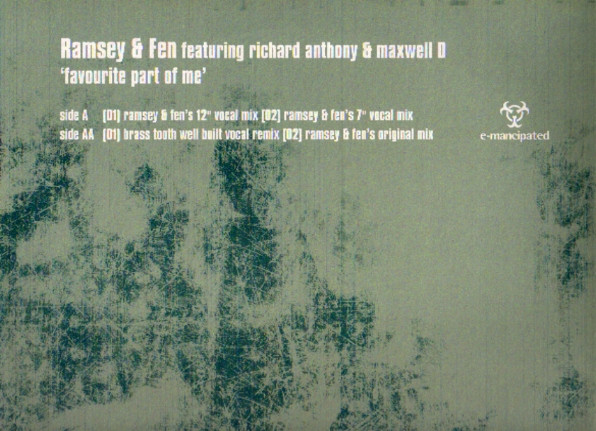 Favourite Part Of Me by Ramsey & Fen Featuring Richard Anthony* & Maxwell D - 12", Promo, UK &amp; Ireland. 2001. Electronic/UK Garage Very Good Plus (VG+) Very Good Plus (VG+) vinyl Nottingham.