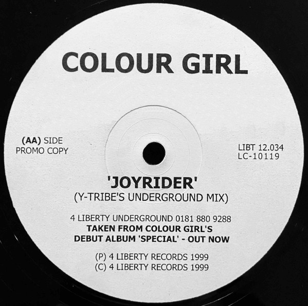 Joyrider by Colour Girl - 12", Promo, UK. 1999. Electronic/UK Garage Very Good Plus (VG+) Not Graded - vinyl For Sale in Nottingham. - 2