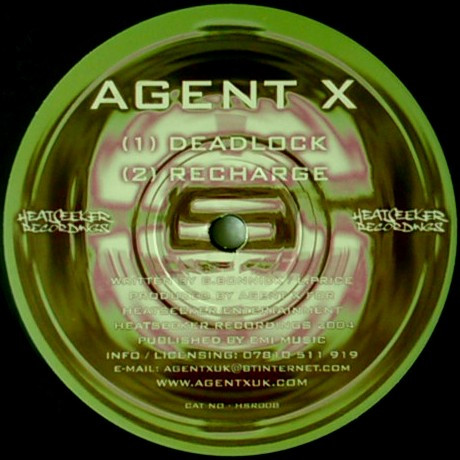 Deadlock / Recharge by Agent X - 12", UK. 2004. Electronic/UK Garage, Grime Near Mint (NM or M-) Very Good Plus (VG+) vinyl Nottingham.