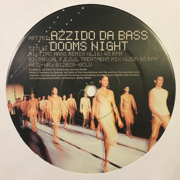 Dooms Night by Azzido Da Bass - 12", Germany. 1999. Electronic/Breakbeat, Trance, Electro House Very Good (VG) Very Good (VG) - vinyl For Sale in Nottingham. - 3