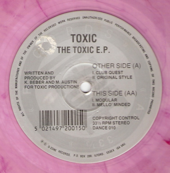 The Toxic E.P. by Toxic - 12", EP, Pin, UK. 1991. Electronic/Hardcore, Techno, Ambient Very Good (VG) Very Good (VG) - vinyl For Sale in Nottingham. - 4