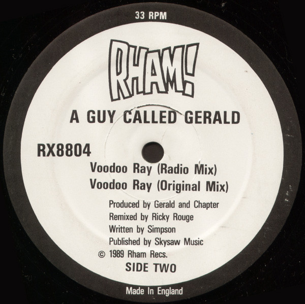 Voodoo Ray (Remix) by A Guy Called Gerald - 12", Single, UK. 1989. Electronic/Acid House Very Good (VG) Generic - vinyl For Sale in Nottingham. - 2