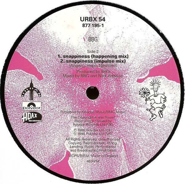 Snappiness by BBG - 12", UK. 1990. Electronic/House, Ambient, Balearic Very Good Plus (VG+) Generic - vinyl For Sale in Nottingham. - 4