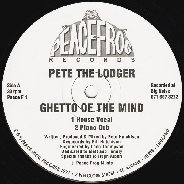 Ghetto Of The Mind by Pete The Lodger - 12", UK. 1991. Electronic/Acid House, House Near Mint (NM or M-) Generic vinyl Nottingham.