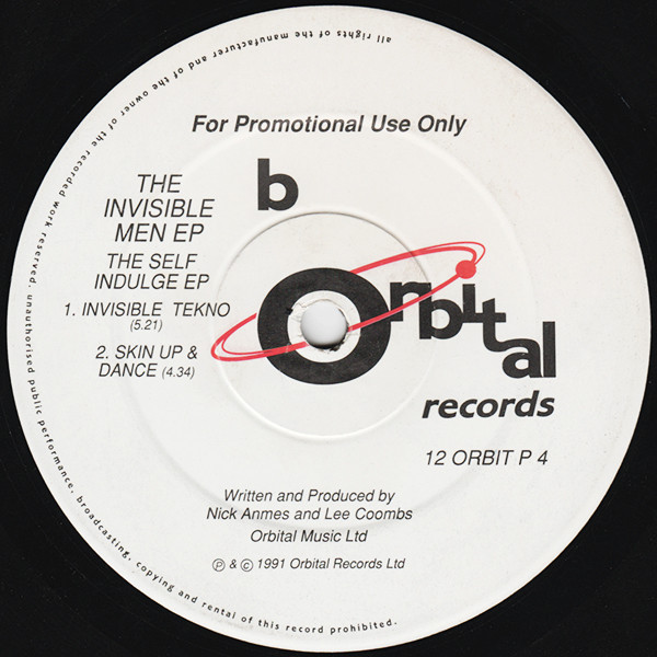 The Self Indulge EP by The Invisible Men EP* - 12", EP, Promo, UK. 1991. Electronic/Breakbeat, Hardcore, Techno Good Plus (G+) Generic - vinyl For Sale in Nottingham. - 2