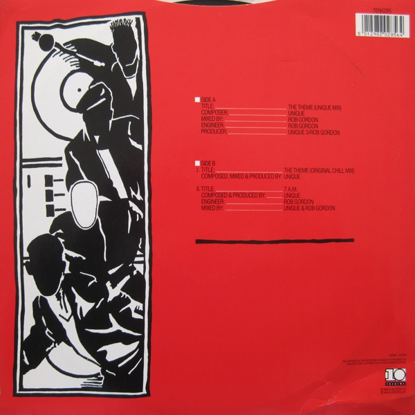 The Theme by Unique 3 - 12", Single, UK. 1989. Electronic/Techno, Electro, Bleep Very Good (VG) Very Good (VG) - vinyl For Sale in Nottingham. - 2