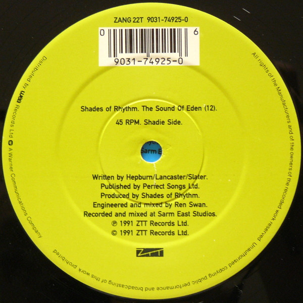 The Sound Of Eden (Every Time I See Her) by Shades Of Rhythm - 12", UK. 1991. Electronic/Hardcore, Techno, House Very Good Plus (VG+) Very Good Plus (VG+) - vinyl For Sale in Nottingham. - 3