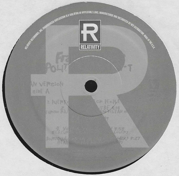 Politics & Bullsh*t (Clean Version) by Frankie Cutlass - LP, Album, Promo, US. 1997. Hip Hop/ Near Mint (NM or M-) Near Mint (NM or M-) - vinyl For Sale in Nottingham. - 3