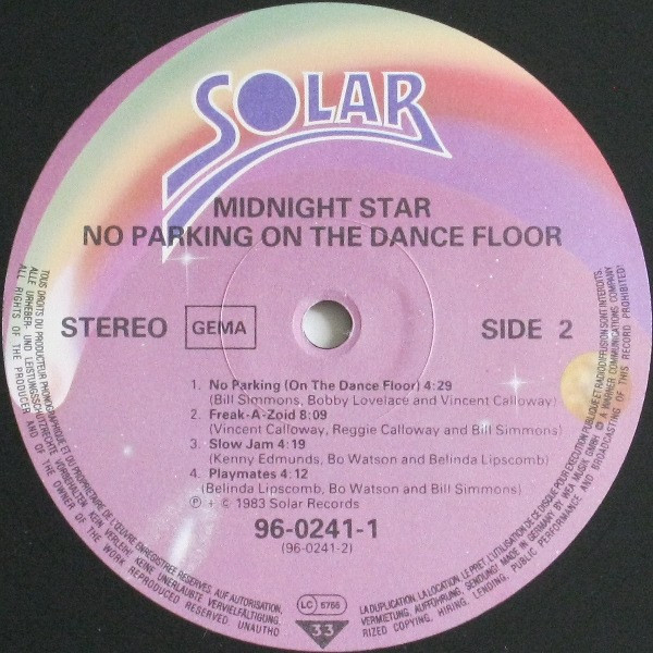 No Parking On The Dance Floor by Midnight Star - LP, Album, Germany. 1983. Electronic, Funk / Soul/Boogie, Electro, Funk, Soul Near Mint (NM or M-) Very Good (VG) - vinyl For Sale in Nottingham. - 4