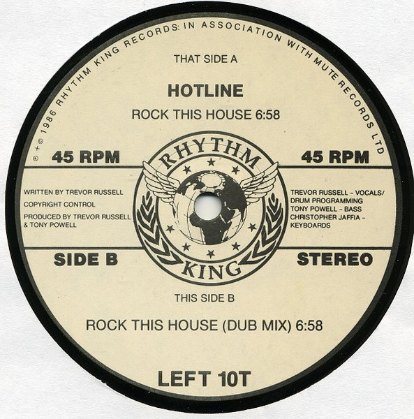 Rock This House by Hotline - 12", UK. 1986. Electronic/House Very Good (VG) Very Good (VG) - vinyl For Sale in Nottingham. - 2