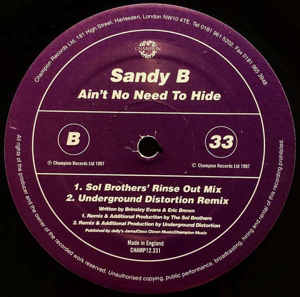 Ain't No Need To Hide