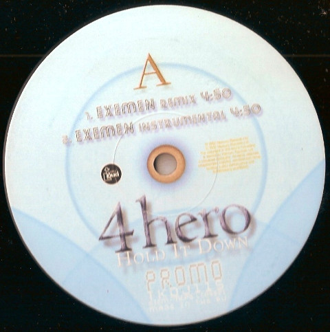 Hold It Down (Exemen & Teebone Remixes) by 4 Hero - 12", Single, Promo, UK. 2002. Electronic/UK Garage Near Mint (NM or M-) Near Mint (NM or M-) - vinyl For Sale in Nottingham. - 2