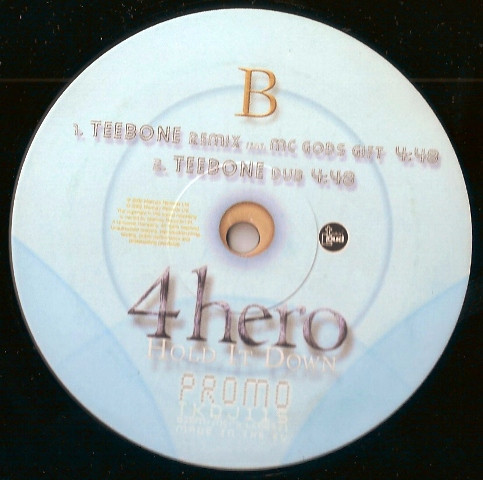 Hold It Down (Exemen & Teebone Remixes) by 4 Hero - 12", Single, Promo, UK. 2002. Electronic/UK Garage Near Mint (NM or M-) Near Mint (NM or M-) - vinyl For Sale in Nottingham. - 3