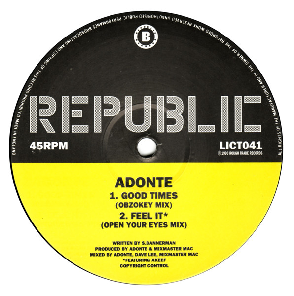 Feel It by Adonte - 12", UK. 1990. Electronic/House, Deep House Very Good Plus (VG+) Very Good (VG) - vinyl For Sale in Nottingham. - 4
