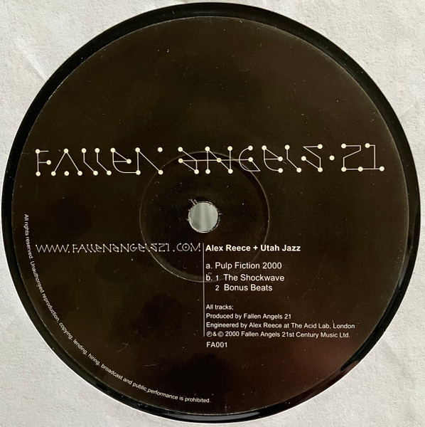 Pulp Fiction 2000 by Alex Reece + Utah Jazz - 12", UK. 2000. Electronic/Drum n Bass Good Plus (G+) Generic - vinyl For Sale in Nottingham. - 1