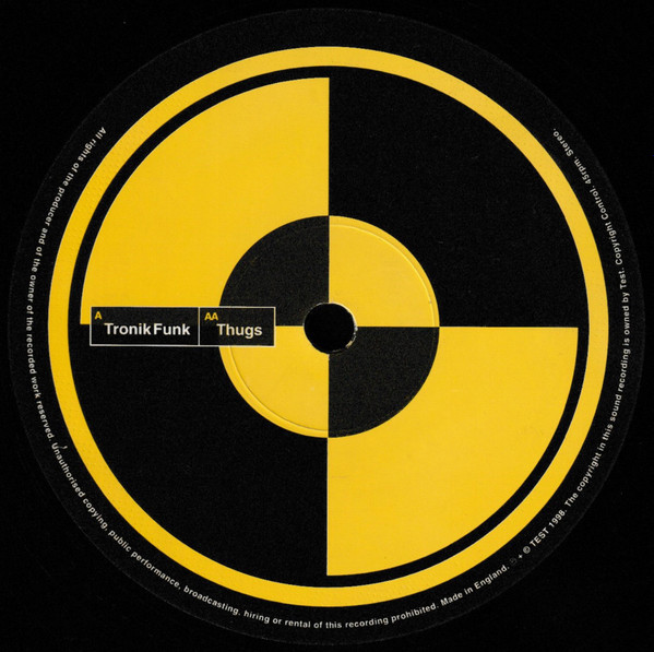 Tronik Funk / Thugs by Dillinja - 12", UK. 1998. Electronic/Drum n Bass Very Good Plus (VG+) Very Good (VG) vinyl Nottingham.