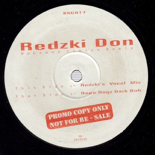Hobsons Choice  (Remix) by Redzki Don* - 12", Promo, UK. 2000. Electronic, Jazz/UK Garage Very Good (VG) Generic - vinyl For Sale in Nottingham. - 1