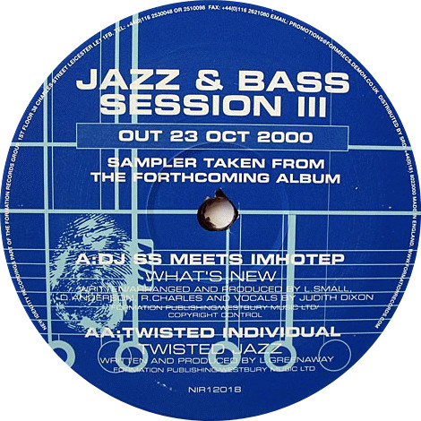 Jazz & Bass Session III by DJ SS - 12", Ltd, Smplr, UK. 2000. Electronic/Drum n Bass Mint (M) Mint (M) - vinyl For Sale in Nottingham. - 2