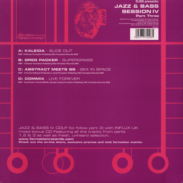 Jazz & Bass Session IV (Part Three) by DJSS* - 2x12", UK. 2003. Electronic/Drum n Bass Mint (M) Mint (M) - vinyl For Sale in Nottingham. - 2