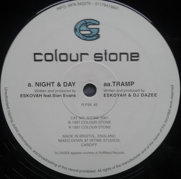 Night & Day / Tramp by Eskovah & DJ Dazee - 12", UK. 1997. Electronic/Drum n Bass Very Good (VG) Very Good (VG) vinyl Nottingham.