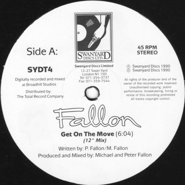 Get On The Move by Fallon - 12", UK. 1990. Electronic/House Very Good Plus (VG+) Very Good Plus (VG+) - vinyl For Sale in Nottingham. - 2