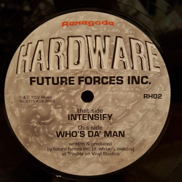 Intensify / Who's Da' Man by Future Forces Inc.* - 12", UK. 1996. Electronic/Drum n Bass Very Good (VG) Generic vinyl Nottingham.