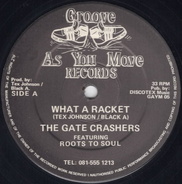 What A Racket by The Gatecrashers - 12", UK. 1991. Electronic/Hardcore, Techno Very Good Plus (VG+) Generic vinyl Nottingham.