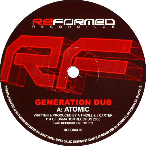 Atomic / Freakshow by Generation Dub - 12", UK. 2004. Electronic/Drum n Bass Very Good Plus (VG+) Very Good Plus (VG+) vinyl Nottingham.