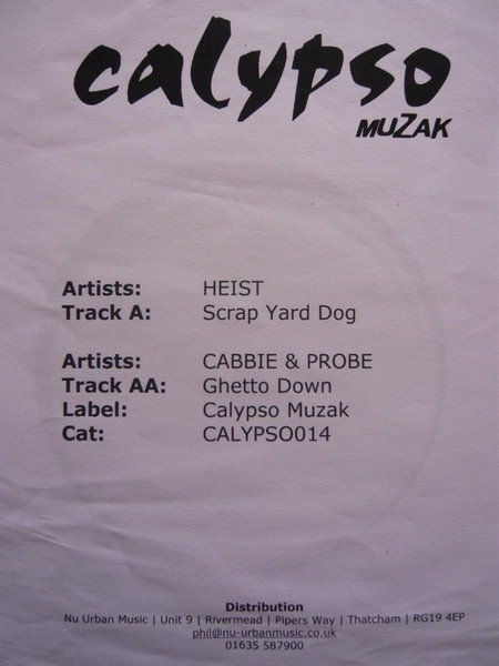Scrap Yard Dog / Ghetto Down by Heist / Cabbie & Probe* - 12", Promo, W/Lbl, UK. 2009. Electronic/Drum n Bass Mint (M) Mint (M) vinyl Nottingham.