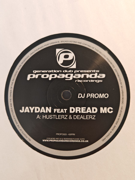 Hustlerz & Dealerz / Wasted 2008 by Jaydan - 12", Promo, UK. 2008. Electronic/Drum n Bass Very Good Plus (VG+) Generic vinyl Nottingham.