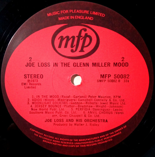 Joe Loss In The Glenn Miller Mood by Joe Loss - LP, Album, UK. 1973. Jazz/Big Band Very Good (VG) Very Good (VG) - vinyl For Sale in Nottingham. - 4