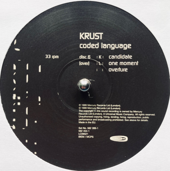 Coded Language by Krust - 6x12", Album, UK. 1999. Electronic/Drum n Bass Very Good (VG) Good Plus (G+) - vinyl For Sale in Nottingham. - 13