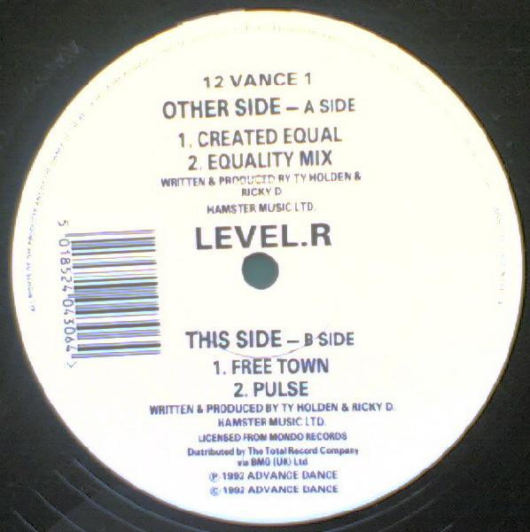 Created Equal by Level.R* - 12", UK. 1992. Electronic/House, Progressive House Very Good Plus (VG+) Generic - vinyl For Sale in Nottingham. - 3