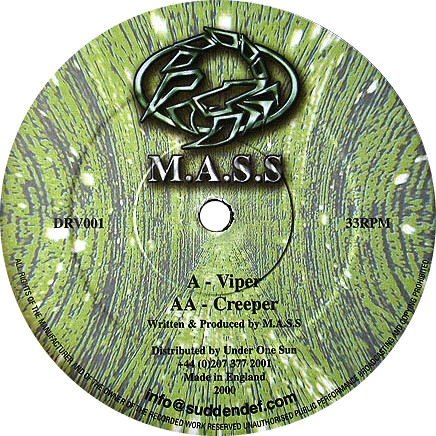 Viper / Creeper by M.A.S.S* - 12", UK. 2000. Electronic/Drum n Bass Very Good Plus (VG+) Generic vinyl Nottingham.