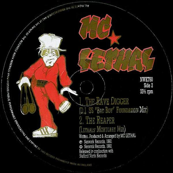 The Rave Digger by MC Lethal - 12", UK. 1992. Electronic/Breakbeat, Hardcore Very Good Plus (VG+) Generic - vinyl For Sale in Nottingham. - 4