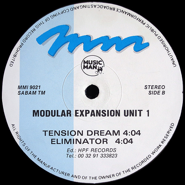 Unit 1 by Modular Expansion - 12", Belgium. 1990. Electronic/Techno, Acid Very Good Plus (VG+) Near Mint (NM or M-) - vinyl For Sale in Nottingham. - 4