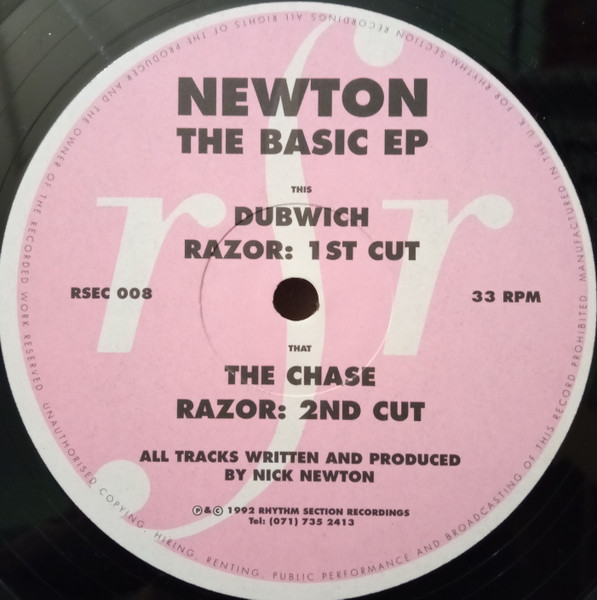 The Basic EP by Newton - 12", EP, UK. 1992. Electronic/Breakbeat, Hardcore Very Good (VG) Very Good (VG) - vinyl For Sale in Nottingham. - 3