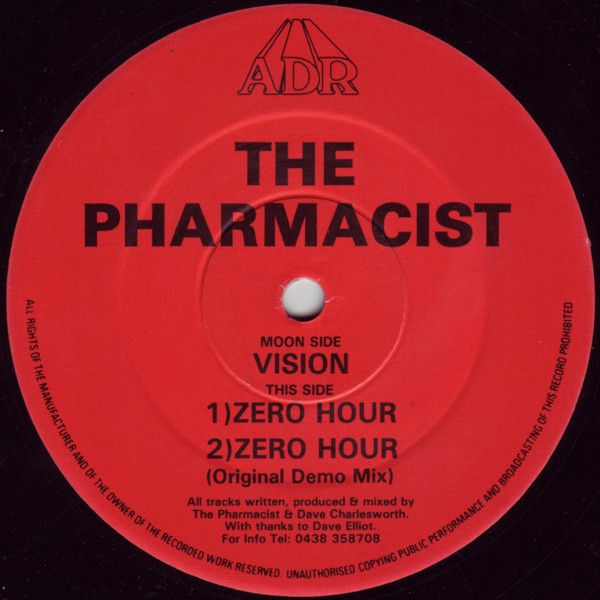 Vision / Zero Hour by The Pharmacist - 12", UK. 1993. Electronic/Breakbeat, Hardcore Very Good (VG) Generic vinyl Nottingham.