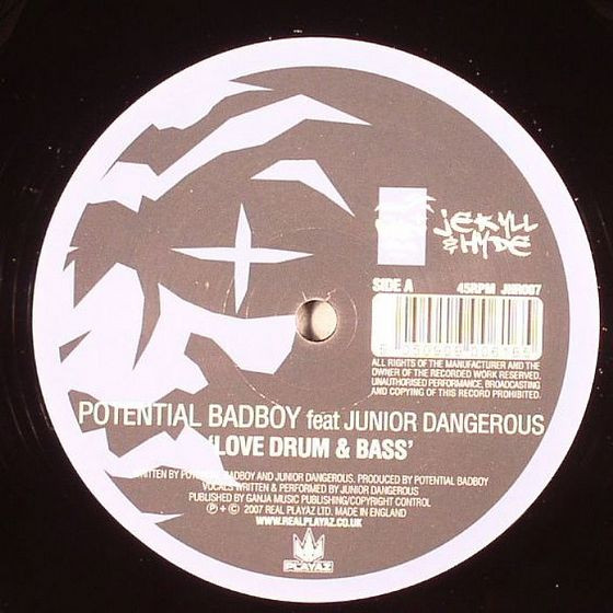 Love Drum & Bass / Meat Of The Ghetto by Potential Bad Boy - 12", UK. 2007. Electronic/Drum n Bass Very Good Plus (VG+) Very Good Plus (VG+) vinyl Nottingham.