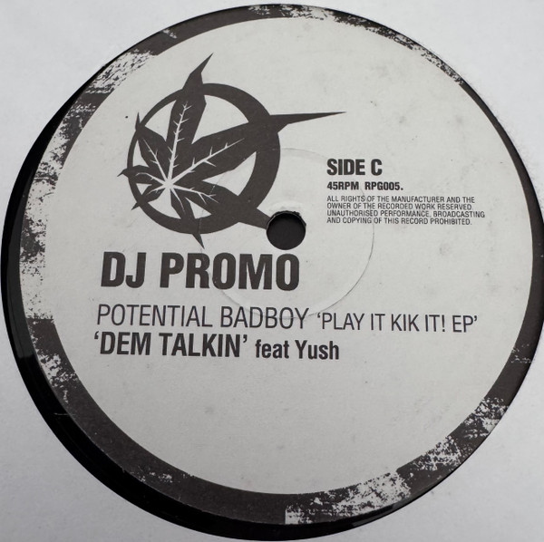 Play It Kik It EP by Potential Bad Boy - 2x12", EP, Promo, UK. 2004. Electronic/Drum n Bass Very Good Plus (VG+) Generic - vinyl For Sale in Nottingham. - 3