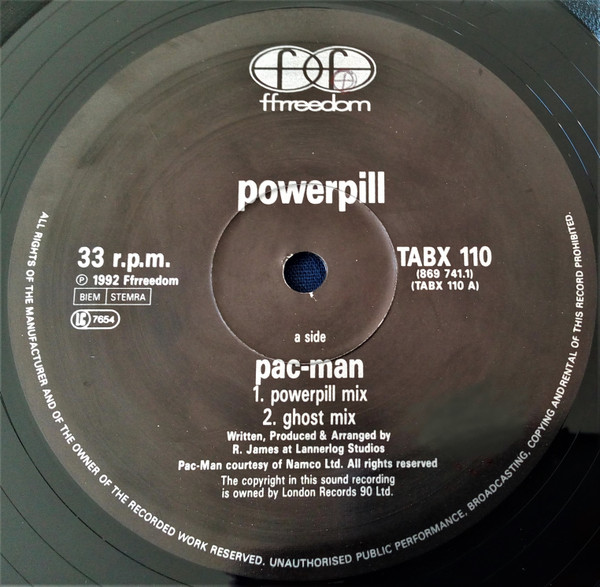 Pac-Man by Power-Pill - 12", Single, Europe. 1992. Electronic/Breakbeat, Hardcore, Techno Very Good (VG) Generic - vinyl For Sale in Nottingham. - 3