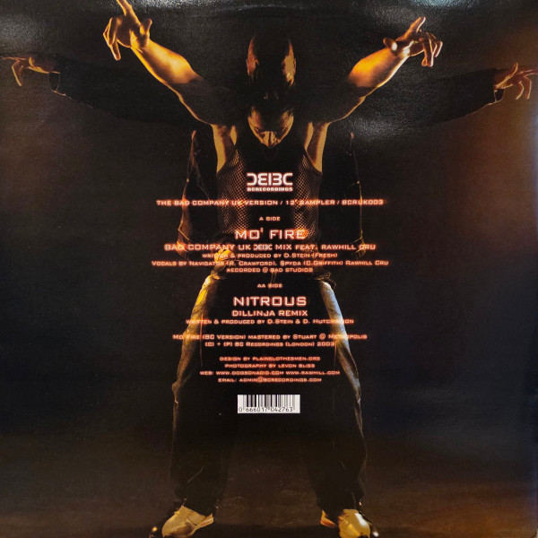 Mo' Fire / Nitrous (Remixes) by Rawhill Cru / Bad Company - 12", UK. 2003. Electronic/Drum n Bass Near Mint (NM or M-) Near Mint (NM or M-) - vinyl For Sale in Nottingham. - 4