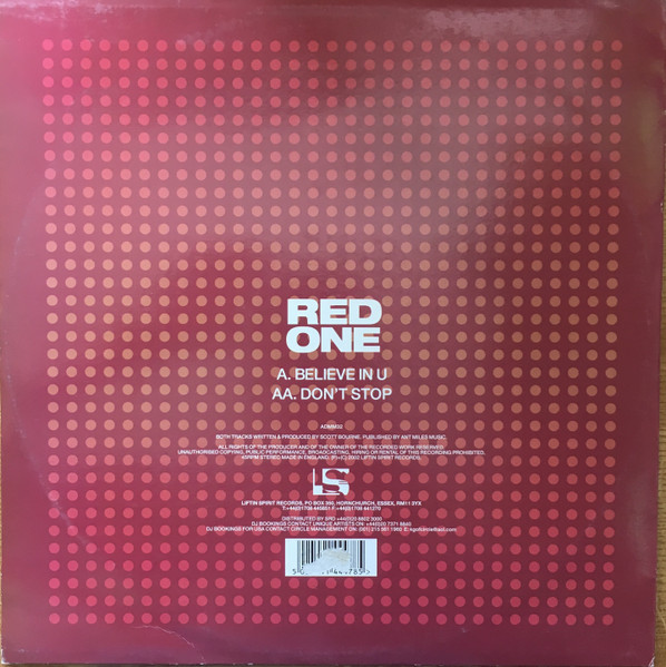 Believe In U / Don't Stop by Red One - 12", UK. 2002. Electronic/Drum n Bass Good (G) Good Plus (G+) - vinyl For Sale in Nottingham. - 2