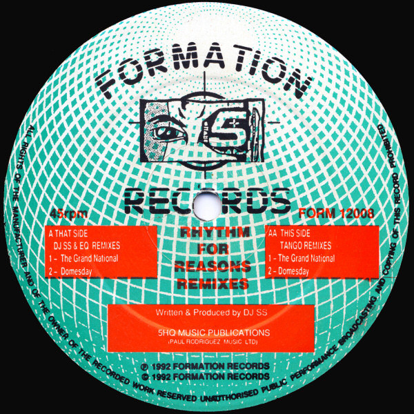 Remixes (By DJ SS, EQ & Tango) by Rhythm For Reasons - 12", UK. 1992. Electronic/Breakbeat, Hardcore Good Plus (G+) Near Mint (NM or M-) - vinyl For Sale in Nottingham. - 3