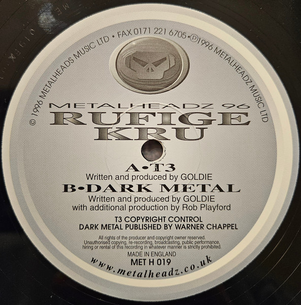 T3 by Rufige Kru - 12", Single, UK. 1996. Electronic/Drum n Bass Near Mint (NM or M-) Near Mint (NM or M-) - vinyl For Sale in Nottingham. - 3