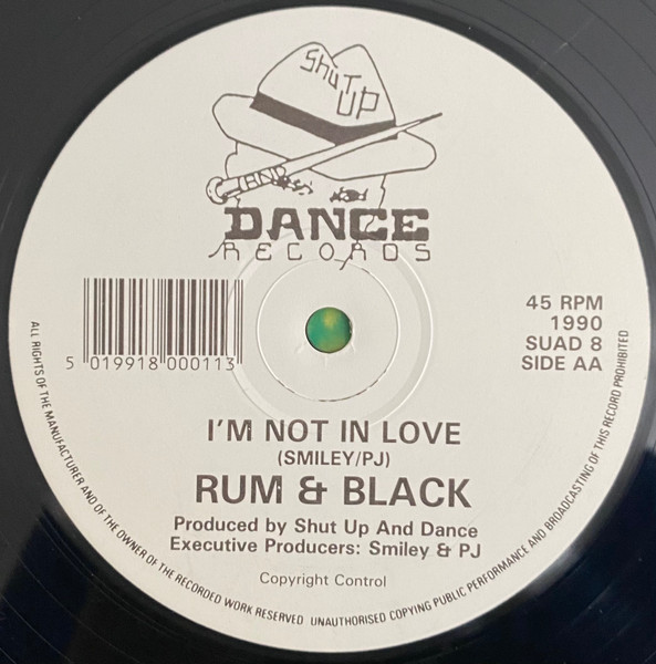 Fuck The Legal Stations / I'm Not In Love by Rum & Black - 12", UK. 1990. Electronic/Breakbeat, Hardcore, Techno Very Good (VG) Very Good Plus (VG+) - vinyl For Sale in Nottingham. - 2