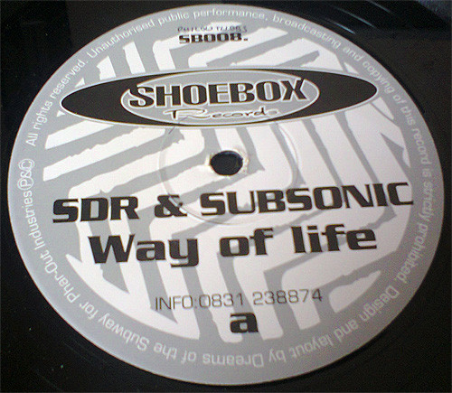 Way Of Life / Paradise (Remix) by SDR & Subsonic - 12", UK. 1997. Electronic/Drum n Bass Very Good Plus (VG+) Very Good (VG) vinyl Nottingham.