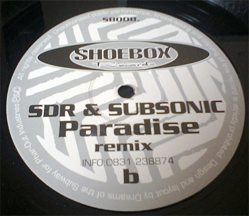 Way Of Life / Paradise (Remix) by SDR & Subsonic - 12", UK. 1997. Electronic/Drum n Bass Very Good Plus (VG+) Very Good (VG) - vinyl For Sale in Nottingham. - 2