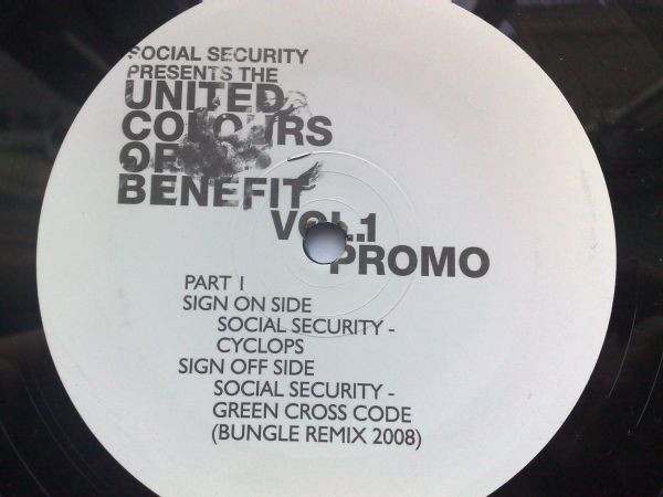 The United Colours Of Benefit Vol.1 (Part 1) by Social Security - 12", Promo, UK. 2008. Electronic/Drum n Bass Very Good Plus (VG+) Generic vinyl Nottingham.