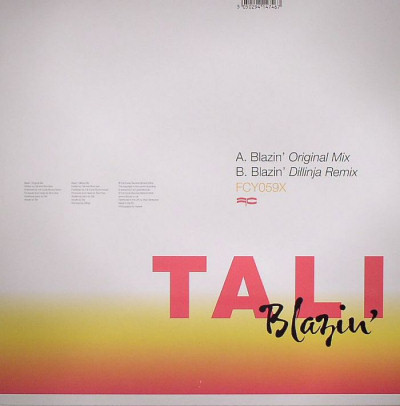 Blazin' by Tali - 12", UK. 2004. Electronic/Drum n Bass Very Good (VG) Very Good (VG) - vinyl For Sale in Nottingham. - 2